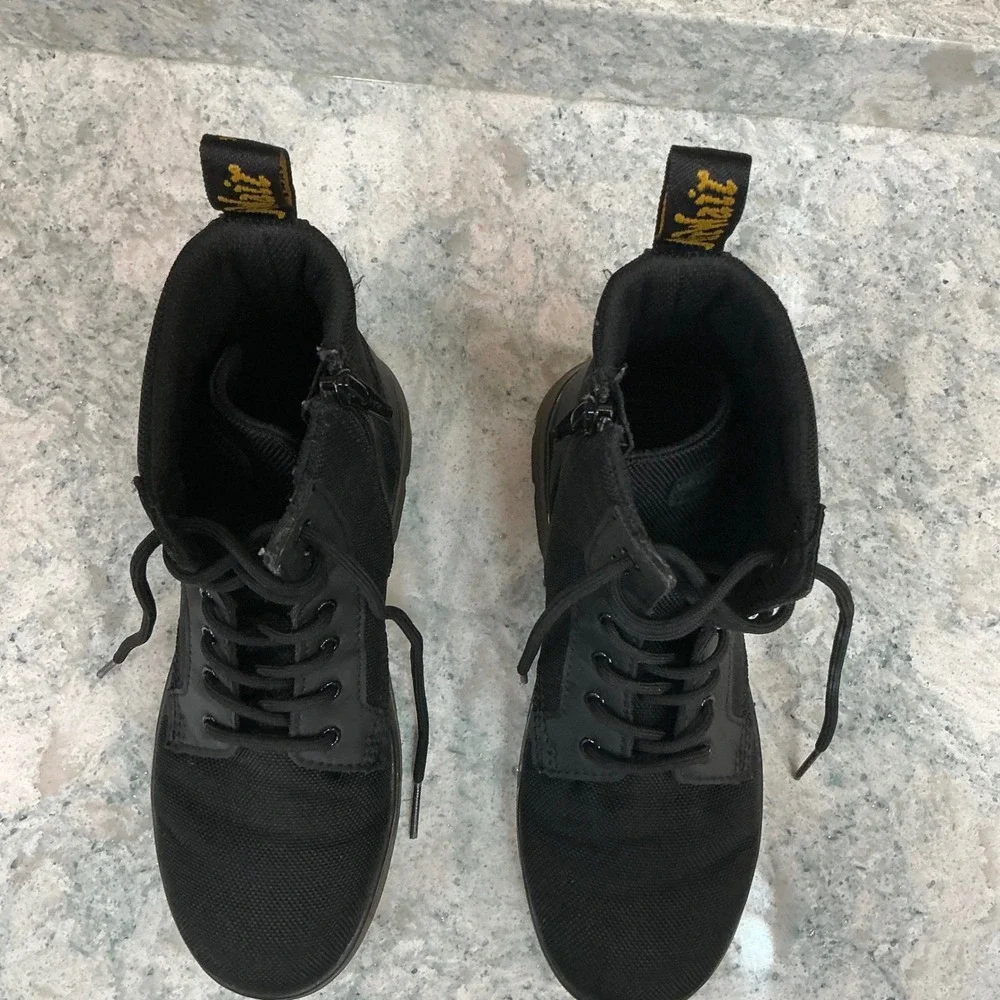 Dr. Martens Combs J Boots Size 4M 5L Black Nylon Tactical Side Zip Combat Boot